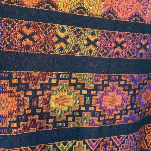 Beautiful Bohemian Fringed Tunic Poncho Loungewear Layering Dress w/ Open Sides - Picture 9 of 10